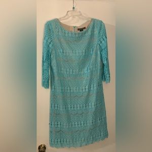 Teal & Nude Lace Dress